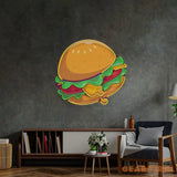 Cheese Burger Cartoon LED Neon Sign Light Pop Art