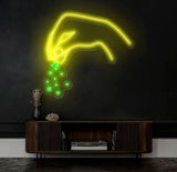 Chef’s Hand Neon Sign Custom Kitchen LED Wall Light Culinary Seasoning Neon Art Chef Decor Cooking Themed Wall Sign for