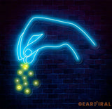 Chef’s Hand Neon Sign Custom Kitchen LED Wall Light Culinary Seasoning Neon Art Chef Decor Cooking Themed Wall Sign for