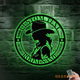 Chic Cowgirl Name Metal Sign with LED Lights Personalized Family Name Metal Sign Family Wall Decor Personalized Wall