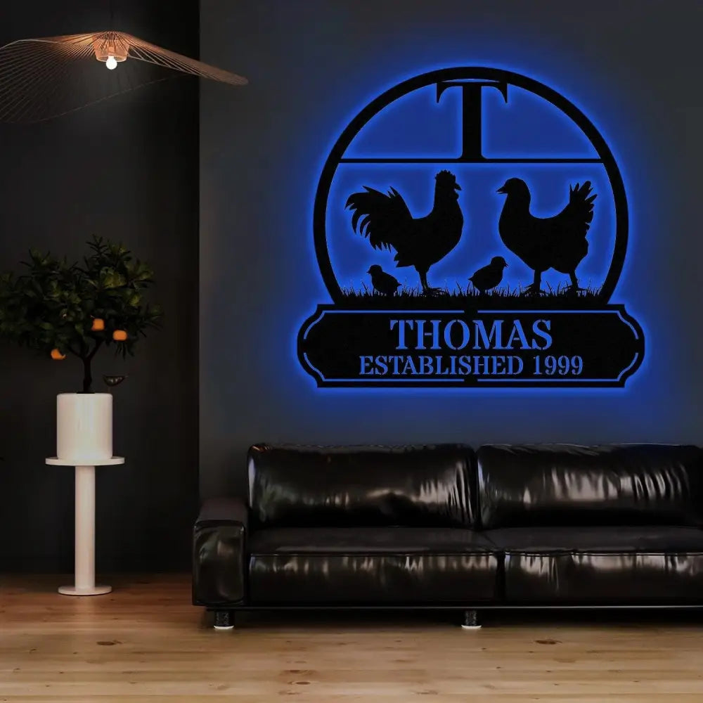 Chicken custom Metal Art Personalized Cut to Order Closing Gift Metal Monogram Housewarming Wedding Monogram Anniversary