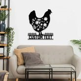 Chicken Family Name Farm Metal Sign - Wall Farm Decor - Personalize Farm Home Sign - Metal Farm Family Name - Garden