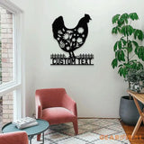 Chicken Family Name Farm Metal Sign - Wall Farm Decor - Personalize Farm Home Sign - Metal Farm Family Name - Garden