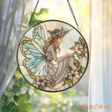 Christian Cross Stained Glass Suncatcher Sunset Cross Window Hanging Religious Home Decor Jesus Faith Ornament Floral