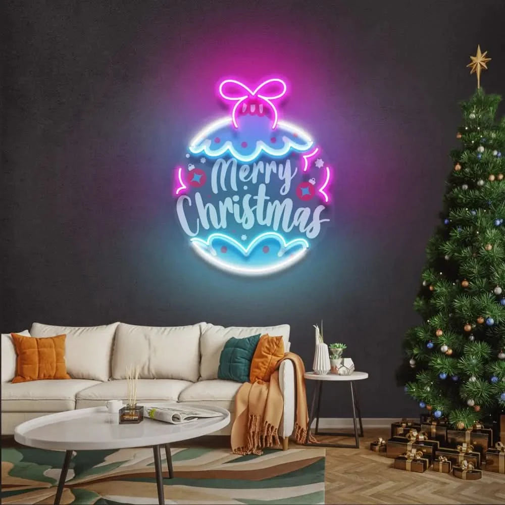Christmas Bauble Art Neon Sign