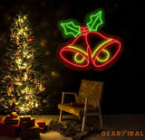 Christmas Bell Neon Sign - Jingle Bell LED Christmas Tree Light Merry Christmas Neon Sign for Home Room Wall Decor