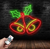 Christmas Bell Neon Sign - Jingle Bell LED Christmas Tree Light Merry Christmas Neon Sign for Home Room Wall Decor