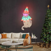 Christmas Costumed Cat Neon Sign