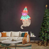 Christmas Costumed Cat Neon Sign