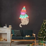 Christmas Costumed Cat Neon Sign