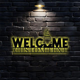 Christmas Custom Name Metal Sign Name Sign Personalized Split Letter Last Name Halloween Sign,Outdoor Door Monogram