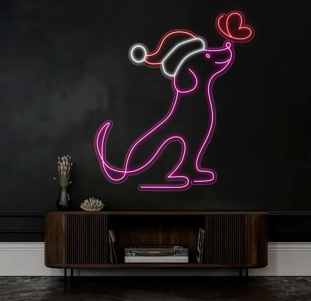 Christmas Neon Sign For Dog Pet Shop Decor Pet Clinic Christmas Led Sign Custom Neon Sign Merry Xmas Decor Sign