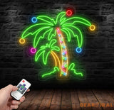 Christmas Palm Tree Neon Sign - Merry Christmas LED Light Palm Tree Christmas Wall Art Festive LED Tree Light Holiday
