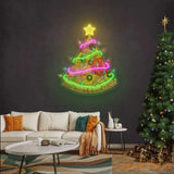 Christmas Pizza Tree Neon Sign
