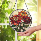 Chrysanthemum Stained Glass Suncatcher Mother’s Day Gift for Mom or Grandma Birth Month Flower Decor Birthday Window