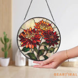 Chrysanthemum Stained Glass Suncatcher Mother’s Day Gift for Mom or Grandma Birth Month Flower Decor Birthday Window