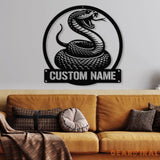 Cobra Snake Metal Sign with LED Lights Custom Snake Wall Art Personalized Cobra Metal Decor for Garage or Man Cave