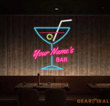 Cocktail Bar Neon Sign Custom Cocktail Bar Glass LED Neon Light Home Wall Decor Bar Led Sign Pub Led Signs Cocktails