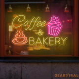 Coffee & Bakery Neon Sign - LED Wall Decor for Coffee Shops and Bakeries - Perfect Light for Cafes Restaurants and