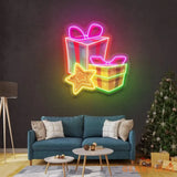 Colorful Christmas Gifts LED Neon Acrylic Artwork