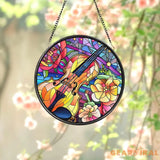 Colorful Guitar Window Hanging Ornament Musical Instrument Stained Glass Ornament Music Lover Gift Guitar Lover Gift