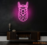 Cool Llama Neon Sign with Sunglasses Custom Animal Neon Light Funny Llama Wall Decor Neon Art for Kids Room Llama Lover