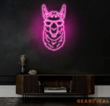 Cool Llama Neon Sign with Sunglasses Custom Animal Neon Light Funny Llama Wall Decor Neon Art for Kids Room Llama Lover