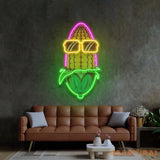 Corn Using Glasses LED Neon Sign Light Pop Art