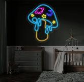 Cosmic Mushroom Led Sign Cosmic Mushroom Neon Sign ome Room Wall Decor Game Room Decor Colorful Night Light Lamp Gift
