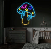 Cosmic Mushroom Led Sign Cosmic Mushroom Neon Sign ome Room Wall Decor Game Room Decor Colorful Night Light Lamp Gift