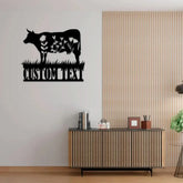 Cow Metal Sign Personalized,Cow Cattle Metal Wall Art,Custom Cow Farm Sign,Cow Ranch Decor,Cows Gift,Cow Farmhouse