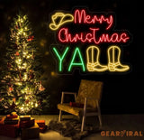 Cowboy Christmas Neon Sign Merry Christmas Led Sign Christmas Neon Light Cowboy Neon Sign Western Christmas Decor