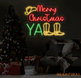 Cowboy Christmas Neon Sign Merry Christmas Led Sign Christmas Neon Light Cowboy Neon Sign Western Christmas Decor