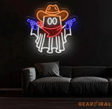 Cowboy Ghost Neon Sign Halloween Ghost LED Sign Cowboy Hat Light Up Decor Dallas Texas Halloween Sign Ghosts Cowboy