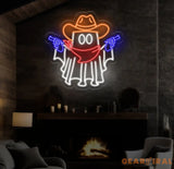 Cowboy Ghost Neon Sign Halloween Ghost LED Sign Cowboy Hat Light Up Decor Dallas Texas Halloween Sign Ghosts Cowboy