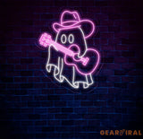 Cowboy Ghost Playing Guitar Neon Sign Spooky Western LED Light Ghost Music Neon Art Custom Cowboy Ghost for Bar Game