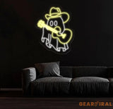 Cowboy Ghost Playing Guitar Neon Sign Spooky Western LED Light Ghost Music Neon Art Custom Cowboy Ghost for Bar Game