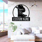 Cowboy Metal Sign LED - Personalized Cowboy Metal Signs - Cowboy Hat Metal Sign - Custom Texas Signs | GearViral