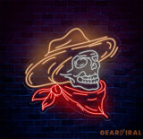 Cowboy Skeleton Neon Sign - LED Skeleton Light Grim Reaper Art Halloween Decor Horror House Wall Art Custom Home Neon