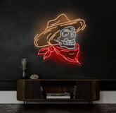 Cowboy Skeleton Neon Sign - LED Skeleton Light Grim Reaper Art Halloween Decor Horror House Wall Art Custom Home Neon