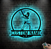 Cricket MetalSign with Led Light - Cricket Player Name Sign - Cricket Sport Wall Decor - Cricket Lover Gift Home