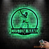 Cricket MetalSign with Led Light - Cricket Player Name Sign - Cricket Sport Wall Decor - Cricket Lover Gift Home