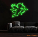 Cupid Neon Sign - LED Angel with Bow and Arrow Valentine’s Day Decor Cupid LED Light Personalized Gift for Romantic