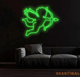 Cupid Neon Sign - LED Angel with Bow and Arrow Valentine’s Day Decor Cupid LED Light Personalized Gift for Romantic