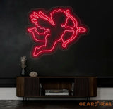 Cupid Neon Sign - LED Angel with Bow and Arrow Valentine’s Day Decor Cupid LED Light Personalized Gift for Romantic