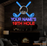 Custom 19th Hold Golf Neon Sign Personalized Golf Sign Golf Neon Sign Golf Neon Light Golf Decors Golf Lover Gifts Dad