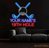 Custom 19th Hold Golf Neon Sign Personalized Golf Sign Golf Neon Sign Golf Neon Light Golf Decors Golf Lover Gifts Dad