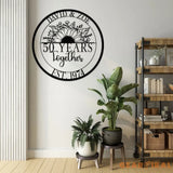 Custom 50 Years Together Anniversary Sign - Personalized Couple Name Sign with Love Birds Perfect Anniversary Gift