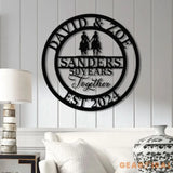 Custom 50 Years Together Anniversary Sign - Personalized Cowboy & Cowgirl Metal Sign Perfect Anniversary Gift Wedding