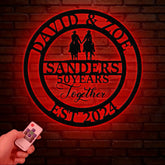 Custom 50 Years Together Anniversary Sign - Personalized Cowboy & Cowgirl Metal Sign Perfect Anniversary Gift Wedding